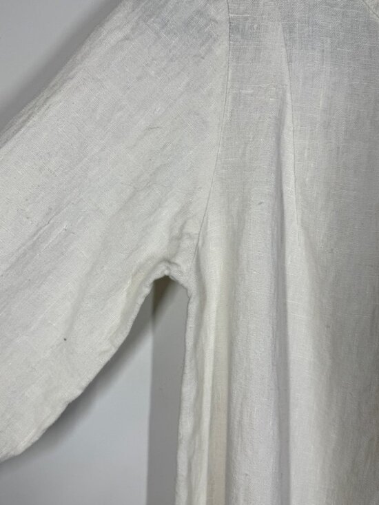 Vintage Harve Benard Linen Dress Cream Embroidered Midi Minimalist Casual - Picture 5 of 16